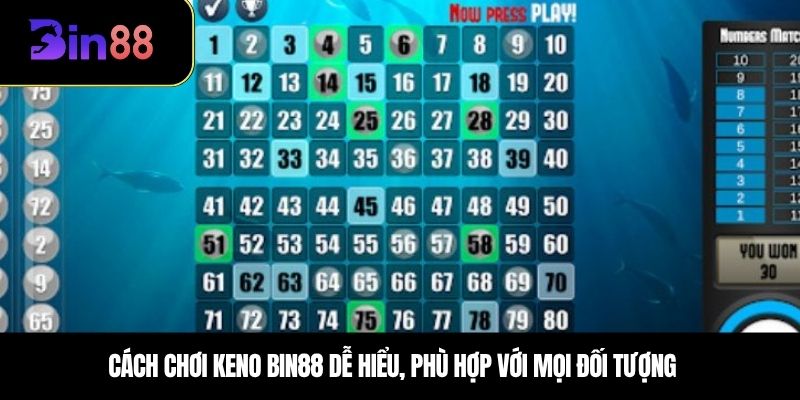 Cách chơi Keno BIN88 dễ hiểu, phù hợp với mọi đối tượng