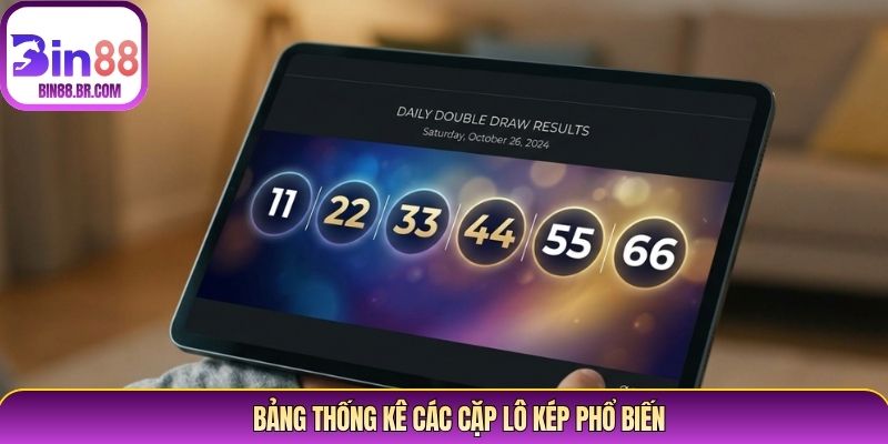 Bảng thống kê các cặp lô kép phổ biến