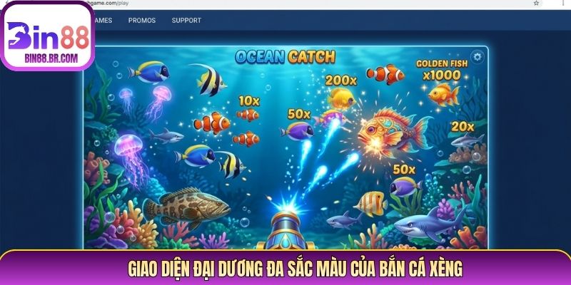Giao diện đại dương đa sắc màu của bắn cá xèng